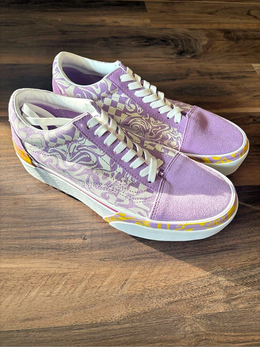 Vans Old Skool Stacked Platform Wavy Daze Lilac Purple Women’s Size 9